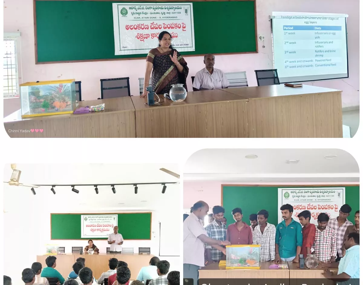 Ornamental fish training | అలంకరణ చేపల పెంపకంపై KVK శిక్షణ – గ్రామీణ యువతకు స్వయం ఉపాధి అవకాశం –