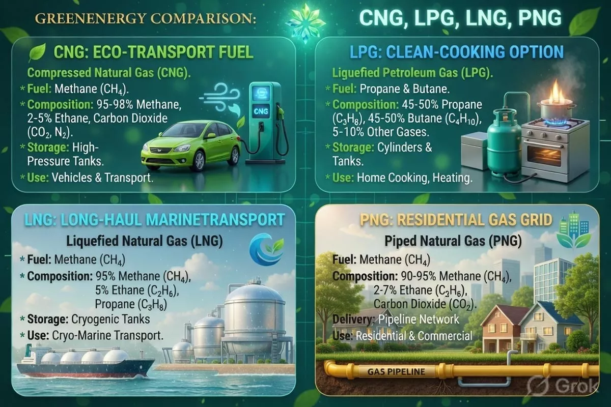 CNG, LPG, LNG, PNG అంటే ఏమిటి? వీటి మధ్య ఉన్న తేడాలేమిటో మీకు తెలుసా?