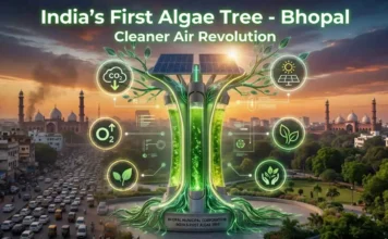 Algae Tree | కాలుష్యానికి చెక్ పెట్టే ఆల్గే చెట్టు విశేషాలు ఇవే.. India's first eco-friendly smart Algae Tree installed at Swami Vivekananda Park in Bhopal for air purification