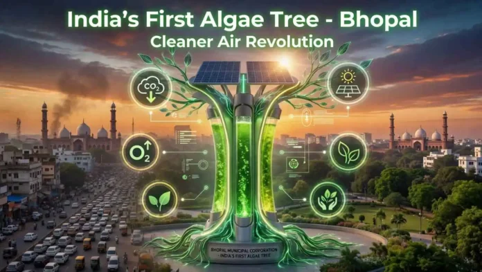 India's first eco-friendly smart Algae Tree installed at Swami Vivekananda Park in Bhopal for air purification