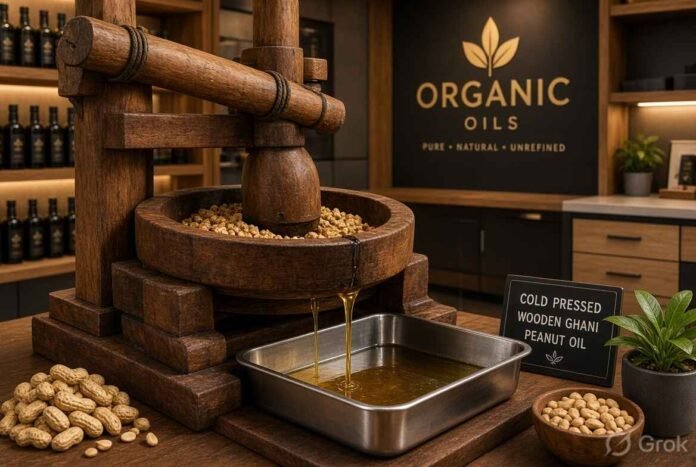 wooden cold pressed oil machine